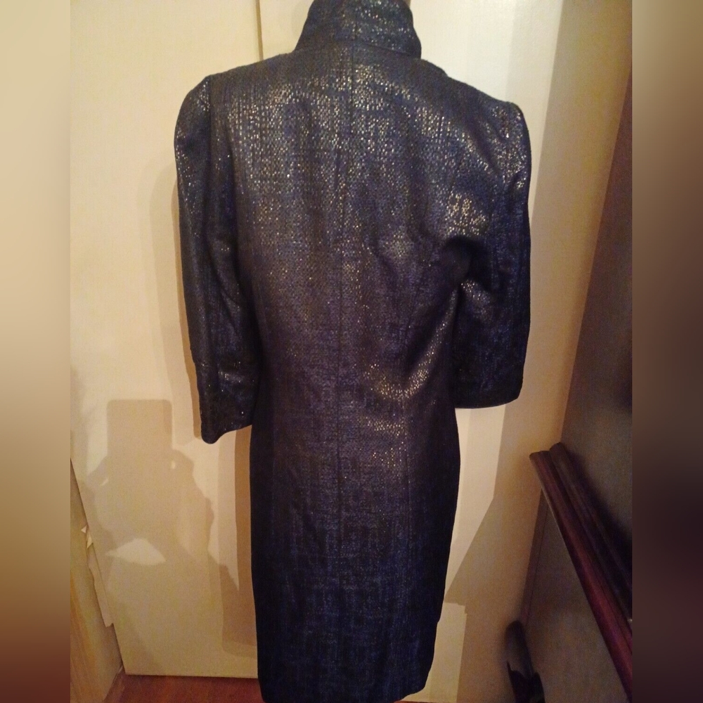 Theia Shimmer Evening Coat - Picture 3 of 6